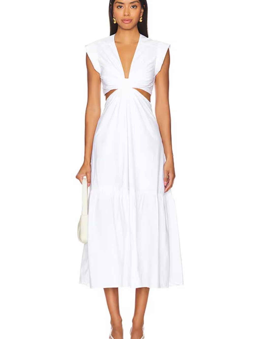 A.L.C. Alexandria White Twisted Cutout Maxi Dress - Picture 4 of 4